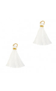 Quaste Ibiza Style 1.5cm Gold - white